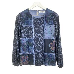DESIGUAL GIRLS SIZE 11/12 LONG SLEEVE‎ Floral Patch Blouse